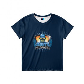 Детская футболка 3D с принтом Anti Humans в Новосибирске, 100% гипоаллергенный полиэфир | прямой крой, круглый вырез горловины, длина до линии бедер, чуть спущенное плечо, ткань немного тянется | express | fry | futurama | future | leela | philip | planet | turanga | zoidberg | бендер | будущее | джей | зойдберг | лила | родригес | сгибальщик | туранга | филип | фрай | футурама