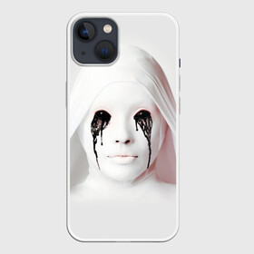 Чехол для iPhone 13 с принтом American Horror Story в Новосибирске,  |  | Тематика изображения на принте: ahs | american horror story | американская история ужасов | демон | лицо | макияж | монашка | черные глаза