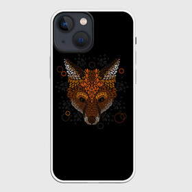 Чехол для iPhone 13 mini с принтом Лиса из Листьев в Новосибирске,  |  | cute | fox | foxes | ginger | leaves | tail | забавная | лис | лиса | лисица | лисицы | лисичка | лисички | лист | листочки | листочная | листья | лисы | милая | рыжая | рыжие | смешная | фыр | хвост | хвосты