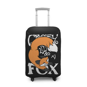 Чехол для чемодана 3D с принтом Crazy Like a Fox в Новосибирске, 86% полиэфир, 14% спандекс | двустороннее нанесение принта, прорези для ручек и колес | crazy | cute | fox | foxes | ginger | like | tail | безумие | безумная | забавная | лис | лиса | лисица | лисицы | лисичка | лисички | лисы | милая | рыжая | рыжие | смешная | фыр | хвост | хвосты