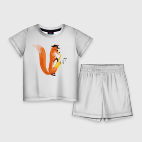 Детский костюм с шортами 3D с принтом Джаз Лис в Новосибирске,  |  | cute | fox | foxes | ginger | jazz | tail | trumpet | джаз | джазмен | забавная | лис | лиса | лисица | лисицы | лисичка | лисички | лисы | милая | рыжая | рыжие | саксофон | смешная | труба | фыр | хвост | хвосты