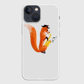 Чехол для iPhone 13 mini с принтом Джаз Лис в Новосибирске,  |  | cute | fox | foxes | ginger | jazz | tail | trumpet | джаз | джазмен | забавная | лис | лиса | лисица | лисицы | лисичка | лисички | лисы | милая | рыжая | рыжие | саксофон | смешная | труба | фыр | хвост | хвосты
