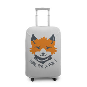 Чехол для чемодана 3D с принтом Hello Fox в Новосибирске, 86% полиэфир, 14% спандекс | двустороннее нанесение принта, прорези для ручек и колес | cute | fox | foxes | ginger | hello | tail | забавная | лис | лиса | лисица | лисицы | лисичка | лисички | лисы | милая | привет | рыжая | рыжие | смешная | фыр | хвост | хвосты