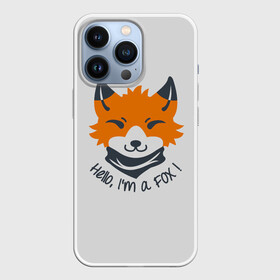 Чехол для iPhone 13 Pro с принтом Hello Fox в Новосибирске,  |  | cute | fox | foxes | ginger | hello | tail | забавная | лис | лиса | лисица | лисицы | лисичка | лисички | лисы | милая | привет | рыжая | рыжие | смешная | фыр | хвост | хвосты