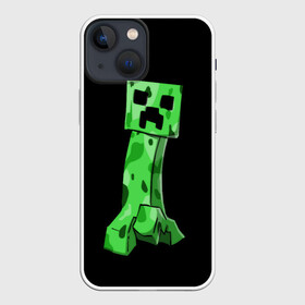 Чехол для iPhone 13 mini с принтом Крипер в Новосибирске,  |  | craft | creeper | enderman | mine | minecraft | miner | online | skeleton | sword | tnt | world | zombie | динамит | зомби | игра | игры | кирка | крипер | майнер | майнкрафт | меч | мир | онлайн | скелетон