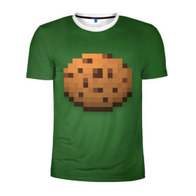 Мужская футболка 3D спортивная с принтом Minecraft Печенька в Новосибирске, 100% полиэстер с улучшенными характеристиками | приталенный силуэт, круглая горловина, широкие плечи, сужается к линии бедра | Тематика изображения на принте: cookies | craft | creeper | mine | minecraft | miner | online | skeleton | sword | tnt | world | zombie | зомби | игра | игры | кирка | крипер | майнер | майнкрафт | меч | мир | онлайн | печенье | печенька | скелетон