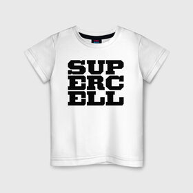 Детская футболка хлопок с принтом SUPERCELL в Новосибирске, 100% хлопок | круглый вырез горловины, полуприлегающий силуэт, длина до линии бедер | Тематика изображения на принте: supercell | игра | клеш | клэш | суперселл