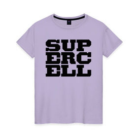 Женская футболка хлопок с принтом SUPERCELL в Новосибирске, 100% хлопок | прямой крой, круглый вырез горловины, длина до линии бедер, слегка спущенное плечо | supercell | игра | клеш | клэш | суперселл