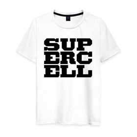 Мужская футболка хлопок с принтом SUPERCELL в Новосибирске, 100% хлопок | прямой крой, круглый вырез горловины, длина до линии бедер, слегка спущенное плечо. | supercell | игра | клеш | клэш | суперселл