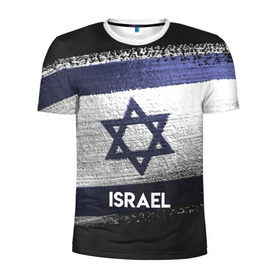 Мужская футболка 3D спортивная с принтом Israel(Израиль) в Новосибирске, 100% полиэстер с улучшенными характеристиками | приталенный силуэт, круглая горловина, широкие плечи, сужается к линии бедра | israel | urban | город | израиль | мир | путешествие | символика | страны | флаг