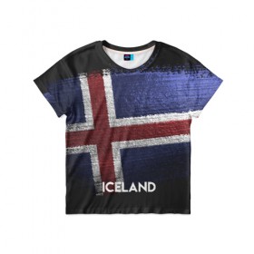 Детская футболка 3D с принтом Iceland(Исландия) в Новосибирске, 100% гипоаллергенный полиэфир | прямой крой, круглый вырез горловины, длина до линии бедер, чуть спущенное плечо, ткань немного тянется | iceland | urban | город | мир | путешествие | символика | страны | флаг