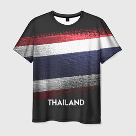 Мужская футболка 3D с принтом Тайланд(Thailand) в Новосибирске, 100% полиэфир | прямой крой, круглый вырез горловины, длина до линии бедер | thailand | urban | город | мир | путешествие | символика | страны | таиланд | флаг