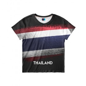 Детская футболка 3D с принтом Тайланд(Thailand) в Новосибирске, 100% гипоаллергенный полиэфир | прямой крой, круглый вырез горловины, длина до линии бедер, чуть спущенное плечо, ткань немного тянется | Тематика изображения на принте: thailand | urban | город | мир | путешествие | символика | страны | таиланд | флаг