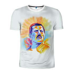 Мужская футболка 3D спортивная с принтом Freddie Mercury в Новосибирске, 100% полиэстер с улучшенными характеристиками | приталенный силуэт, круглая горловина, широкие плечи, сужается к линии бедра | freddie mercury | queen | фредди меркьюри