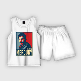 Детская пижама с шортами хлопок с принтом Freddie Mercury в Новосибирске,  |  | freddie mercury | queen | фредди меркьюри