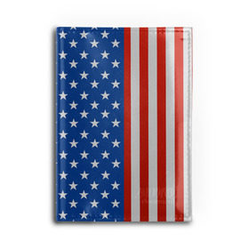 Обложка для автодокументов с принтом Американский Флаг в Новосибирске, натуральная кожа |  размер 19,9*13 см; внутри 4 больших “конверта” для документов и один маленький отдел — туда идеально встанут права | америка | вашингтон | звезды | патриот | сша | трамп | триколор