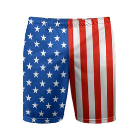 Мужские шорты 3D спортивные с принтом Американский Флаг в Новосибирске,  |  | америка | вашингтон | звезды | патриот | сша | трамп | триколор