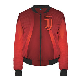 Женский бомбер 3D с принтом Juventus new uniform в Новосибирске, 100% полиэстер | застегивается на молнию, по бокам два кармана без застежек, мягкие манжеты, по низу бомбера и на воротнике — эластичная резинка | Тематика изображения на принте: club | football | juventus | белый | италия | клуб | форма | черный | ювентус