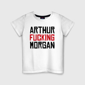 Детская футболка хлопок с принтом Arthur F Morgan в Новосибирске, 100% хлопок | круглый вырез горловины, полуприлегающий силуэт, длина до линии бедер | rdr | rdr2 | red dead redemption | red dead redemption 2 | рдр | рдр2