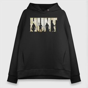Женское худи Oversize хлопок с принтом Hunt Showdown Logo в Новосибирске, френч-терри — 70% хлопок, 30% полиэстер. Мягкий теплый начес внутри —100% хлопок | боковые карманы, эластичные манжеты и нижняя кромка, капюшон на магнитной кнопке | horror | hunt horrors of the gilded age | hunt showdown | hunt showdown logo | hunt: showdown | охота | ужасы золотого века