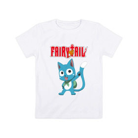 Детская футболка хлопок с принтом Fairy Tail в Новосибирске, 100% хлопок | круглый вырез горловины, полуприлегающий силуэт, длина до линии бедер | 