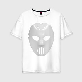 Женская футболка хлопок Oversize с принтом Маска Angerfist в Новосибирске, 100% хлопок | свободный крой, круглый ворот, спущенный рукав, длина до линии бедер
 | angerfist | gabba | gabber | hardcore | mask | music | rave | габбер | маска | музыка | рейв | рэйв