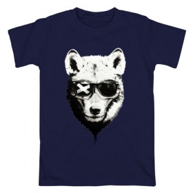 Мужская футболка хлопок с принтом wolf with glasses в Новосибирске, 100% хлопок | прямой крой, круглый вырез горловины, длина до линии бедер, слегка спущенное плечо. | wolf | волк | волк в очках | голова | животное | животное в очках | зверь. | мода | модное | очки | пес | собака | хипстер