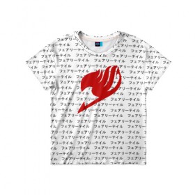 Детская футболка 3D с принтом Fairy Tail в Новосибирске, 100% гипоаллергенный полиэфир | прямой крой, круглый вырез горловины, длина до линии бедер, чуть спущенное плечо, ткань немного тянется | anime | fairy tail | аниме | иероглифы | сёнэн | хвост феи