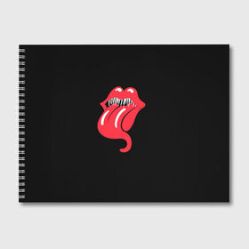 Альбом для рисования с принтом Monsters Kiss в Новосибирске, 100% бумага
 | матовая бумага, плотность 200 мг. | Тематика изображения на принте: halloween | jagger | lips | mick | monster | rock | rolling | stones | tongue | tooth | вольные | губы | джаггер | зубы | камни | катящиеся | мик | монстер | рок | странники | хеллоуин | хэллоуин | язык