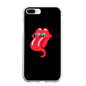 Чехол для iPhone 7Plus/8 Plus матовый с принтом Monsters Kiss в Новосибирске, Силикон | Область печати: задняя сторона чехла, без боковых панелей | Тематика изображения на принте: halloween | jagger | lips | mick | monster | rock | rolling | stones | tongue | tooth | вольные | губы | джаггер | зубы | камни | катящиеся | мик | монстер | рок | странники | хеллоуин | хэллоуин | язык