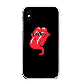 Чехол для iPhone XS Max матовый с принтом Monsters Kiss в Новосибирске, Силикон | Область печати: задняя сторона чехла, без боковых панелей | Тематика изображения на принте: halloween | jagger | lips | mick | monster | rock | rolling | stones | tongue | tooth | вольные | губы | джаггер | зубы | камни | катящиеся | мик | монстер | рок | странники | хеллоуин | хэллоуин | язык