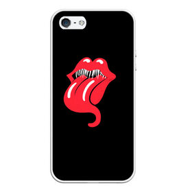 Чехол для iPhone 5/5S матовый с принтом Monsters Kiss в Новосибирске, Силикон | Область печати: задняя сторона чехла, без боковых панелей | Тематика изображения на принте: halloween | jagger | lips | mick | monster | rock | rolling | stones | tongue | tooth | вольные | губы | джаггер | зубы | камни | катящиеся | мик | монстер | рок | странники | хеллоуин | хэллоуин | язык