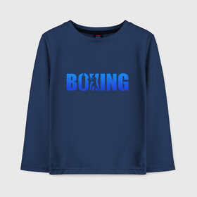 Детский лонгслив хлопок с принтом Boxing blue ring в Новосибирске, 100% хлопок | круглый вырез горловины, полуприлегающий силуэт, длина до линии бедер | Тематика изображения на принте: boxing | бокс | спорт