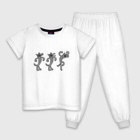 Детская пижама хлопок с принтом Волки в Новосибирске, 100% хлопок |  брюки и футболка прямого кроя, без карманов, на брюках мягкая резинка на поясе и по низу штанин
 | волк | волки | животные | злой | пасть | природа | серый | танцы | хищник