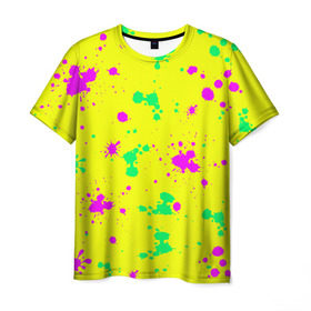 Мужская футболка 3D с принтом Coldcloud жёлтый в Новосибирске, 100% полиэфир | прямой крой, круглый вырез горловины, длина до линии бедер | roses | андреев | андрей | бубба | капли | кислота | кляксы | краски | ту ту ту | хубба | школа | яркий