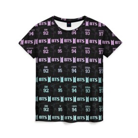 Женская футболка 3D с принтом BTS в Новосибирске, 100% полиэфир ( синтетическое хлопкоподобное полотно) | прямой крой, круглый вырез горловины, длина до линии бедер | bangtan boys | beyond the scene | bts | k pop | music | арэм | ви | джей хоуп | джин | музыка | сюга | чимин | чонгук