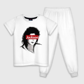 Детская пижама хлопок с принтом Michael Jackson в Новосибирске, 100% хлопок |  брюки и футболка прямого кроя, без карманов, на брюках мягкая резинка на поясе и по низу штанин
 | jackson | michael | джексон | майкл