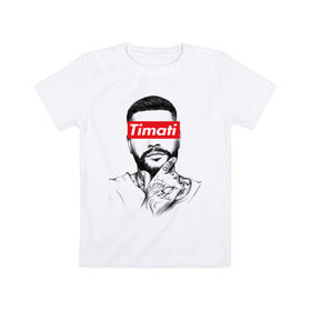 Детская футболка хлопок с принтом Timati в Новосибирске, 100% хлопок | круглый вырез горловины, полуприлегающий силуэт, длина до линии бедер | black star | rap | блек стар | мафия | олимп | рэп