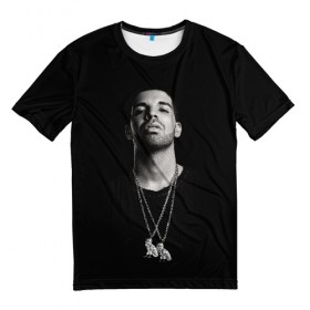 Мужская футболка 3D с принтом Drake в Новосибирске, 100% полиэфир | прямой крой, круглый вырез горловины, длина до линии бедер | 6ix | bling | canada | drake | god | hotline | life | more | rap | rapper | scorpion | toronto | views | дрейк | дризи | дрэйк | реп | репер | рэп | рэпер