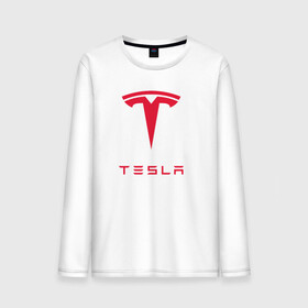 Мужской лонгслив хлопок с принтом TESLA | ТЕСЛА в Новосибирске, 100% хлопок |  | brand | car | elon mask | tesla | авто | бренд | илон | илон маск | маск | машина | тесла | электрокар