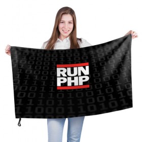 Флаг 3D с принтом Run PHP в Новосибирске, 100% полиэстер | плотность ткани — 95 г/м2, размер — 67 х 109 см. Принт наносится с одной стороны | admin | administrator | calm | code | coder | coding | dmc | engineer | job | keep | php | programmer | run | администратор | айти | инженер | код | кодинг | программа | программист | профессия | сисадмин