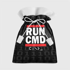 Подарочный 3D мешок с принтом RUN CMD в Новосибирске, 100% полиэстер | Размер: 29*39 см | admin | administrator | calm | cmd | code | coder | coding | dmc | engineer | job | keep | programmer | run | администратор | айти | инженер | код | кодинг | программа | программист | профессия | сисадмин