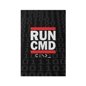 Обложка для паспорта матовая кожа с принтом RUN CMD в Новосибирске, натуральная матовая кожа | размер 19,3 х 13,7 см; прозрачные пластиковые крепления | admin | administrator | calm | cmd | code | coder | coding | dmc | engineer | job | keep | programmer | run | администратор | айти | инженер | код | кодинг | программа | программист | профессия | сисадмин