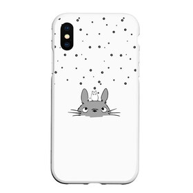 Чехол для iPhone XS Max матовый с принтом Totoro The Rain в Новосибирске, Силикон | Область печати: задняя сторона чехла, без боковых панелей | аниме | дождь | тоторо