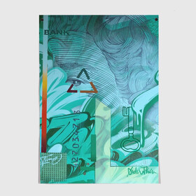 Постер с принтом Euro в Новосибирске, 100% бумага
 | бумага, плотность 150 мг. Матовая, но за счет высокого коэффициента гладкости имеет небольшой блеск и дает на свету блики, но в отличии от глянцевой бумаги не покрыта лаком | graffity | street art | граффити | стрит арт