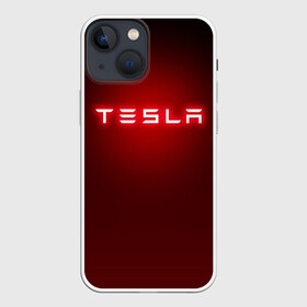 Чехол для iPhone 13 mini с принтом TESLA в Новосибирске,  |  | brand | car | elon mask | tesla | авто | бренд | илон | илон маск | маск | машина | тесла | электрокар