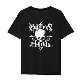 Мужская футболка хлопок Oversize с принтом Cypress Hill в Новосибирске, 100% хлопок | свободный крой, круглый ворот, “спинка” длиннее передней части | cypress hill | hip hop | music | rap | музыка | рэп | хип хоп | череп