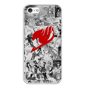 Чехол для iPhone 5/5S матовый с принтом Fairy Tail в Новосибирске, Силикон | Область печати: задняя сторона чехла, без боковых панелей | anime | fairy tail | аниме | сёнэн | хвост феи