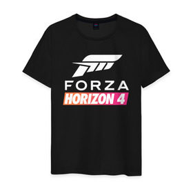 Мужская футболка хлопок с принтом Forza Horizon 4 в Новосибирске, 100% хлопок | прямой крой, круглый вырез горловины, длина до линии бедер, слегка спущенное плечо. | auto | car | forza | game | horizon | mclaren | motorsport | race | авто | гонки | игра | машина
