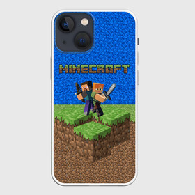 Чехол для iPhone 13 mini с принтом MINECRAFT в Новосибирске,  |  | game | logo | minecraft | pattern | арт | игры | логотип | пиксели